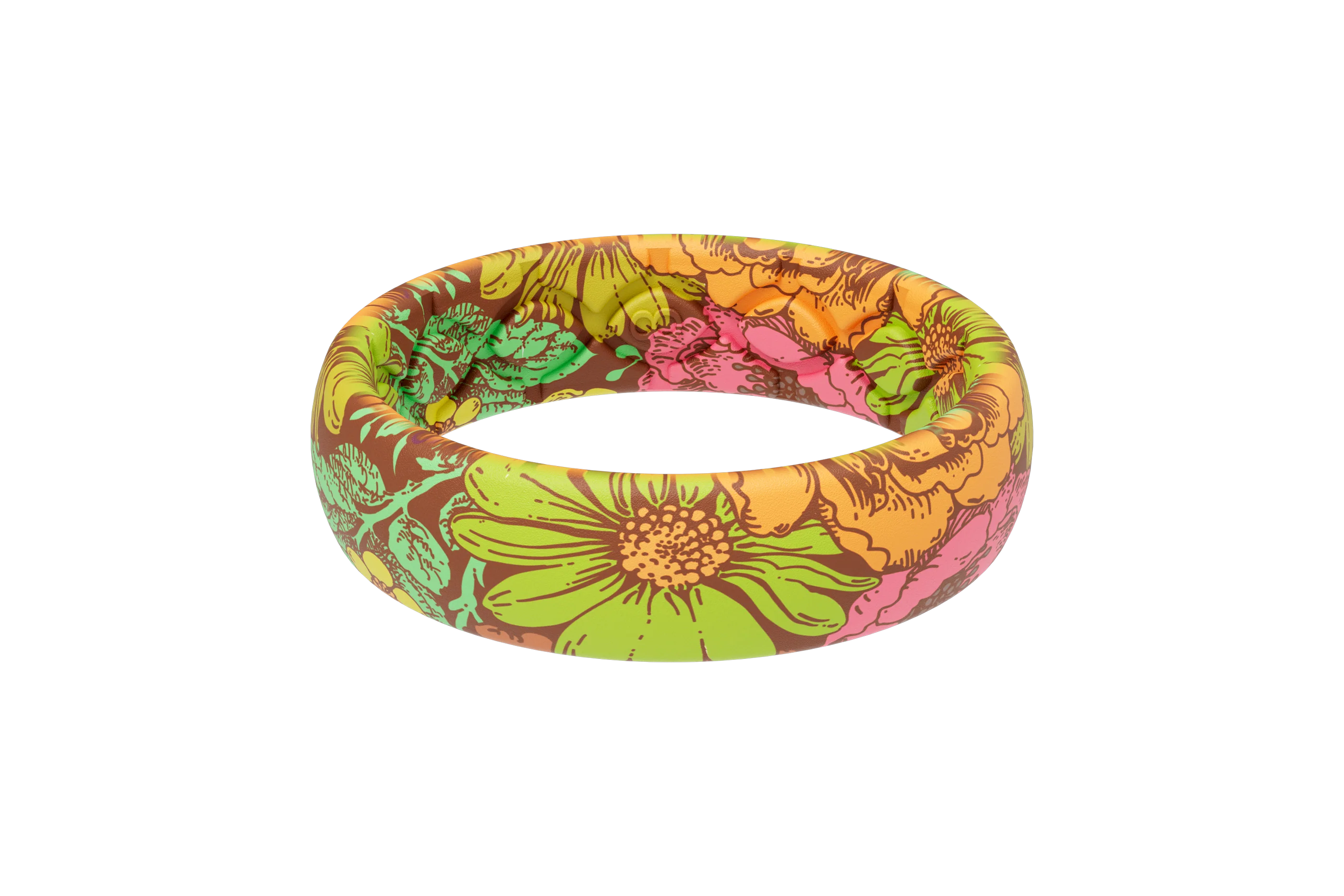 Retro Floral Thin Ring