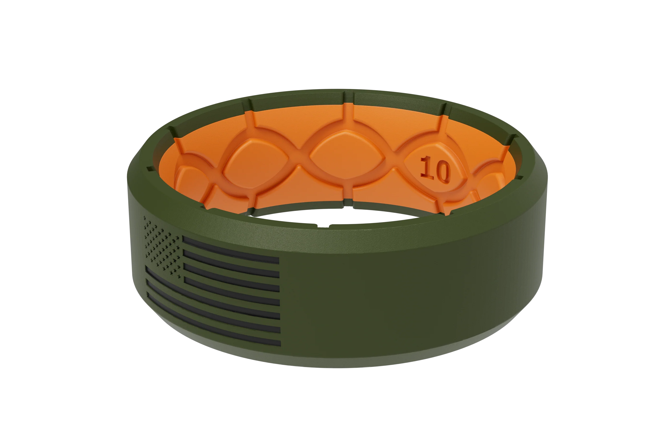 Edge Hero - America Moss Green & Black Flag Ring - Image 3