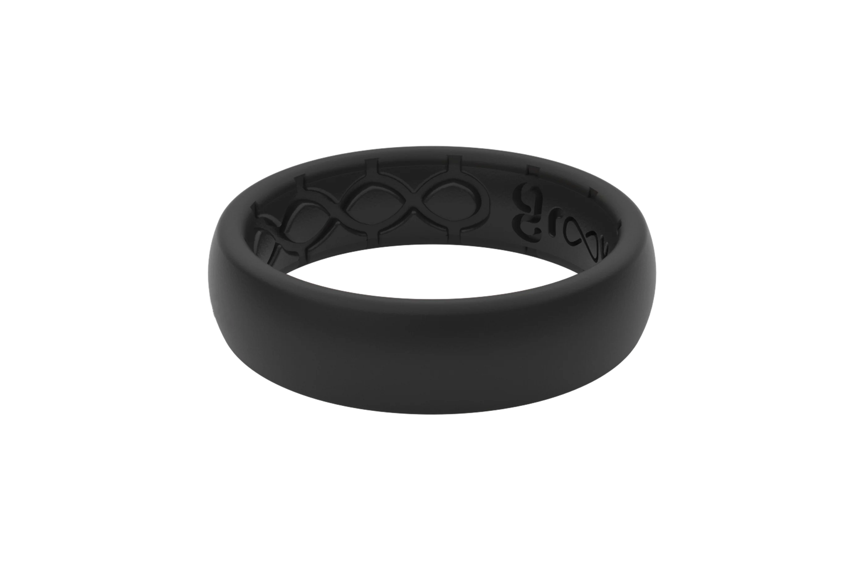 Solid Midnight Black Thin Ring - Image 3