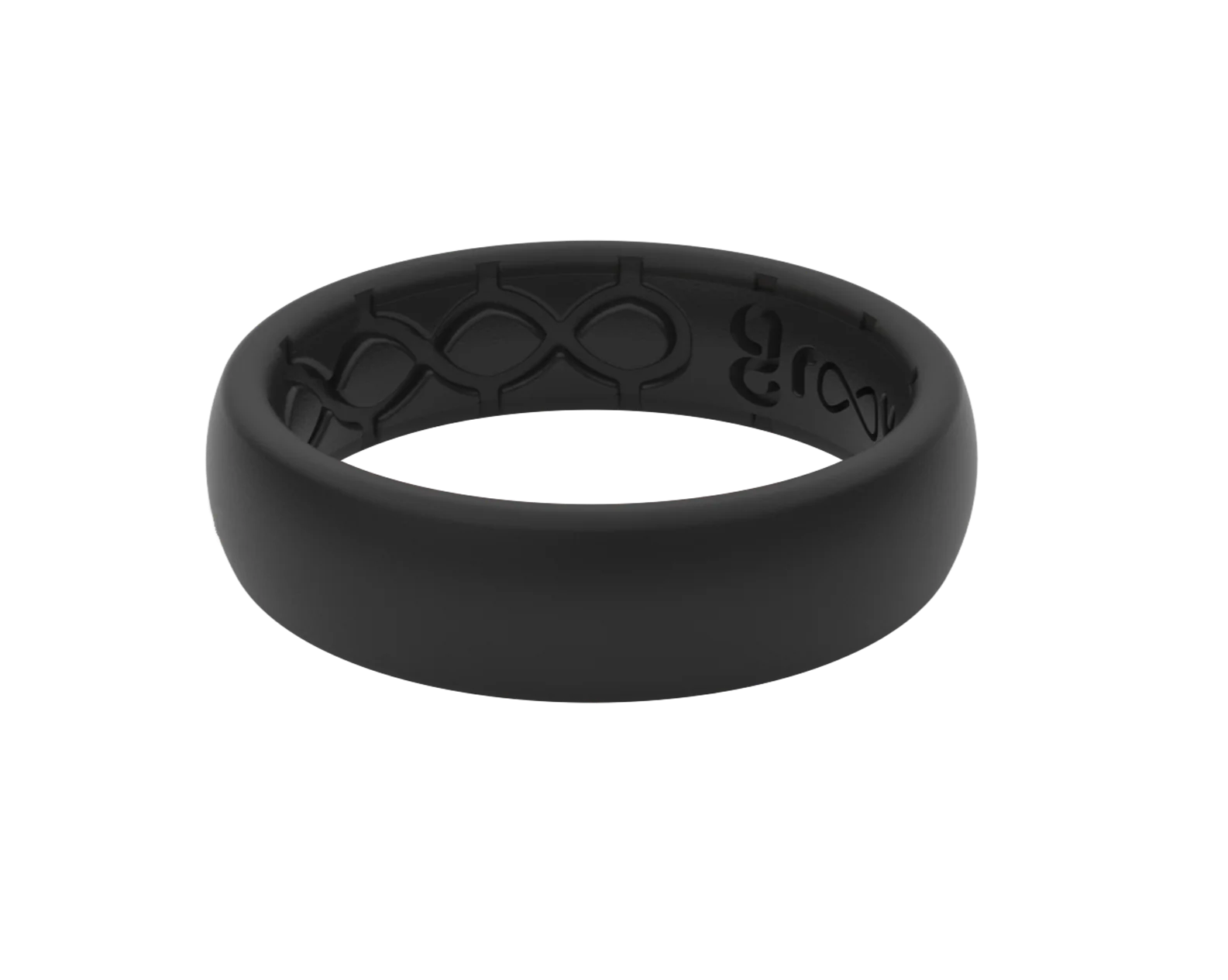 Solid Midnight Black Thin Ring - Image 4
