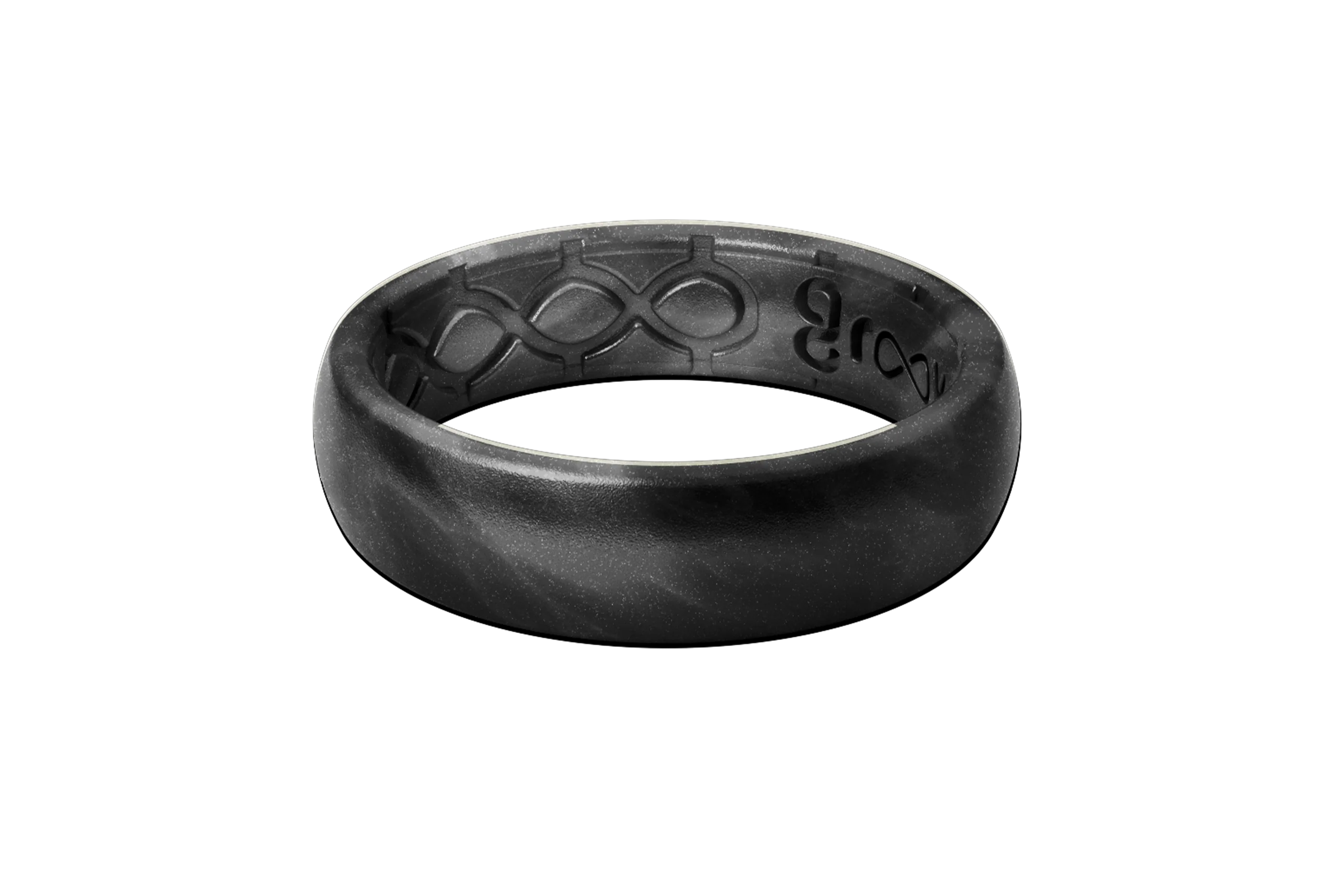 Solid Black Pearl Thin Ring - Image 3