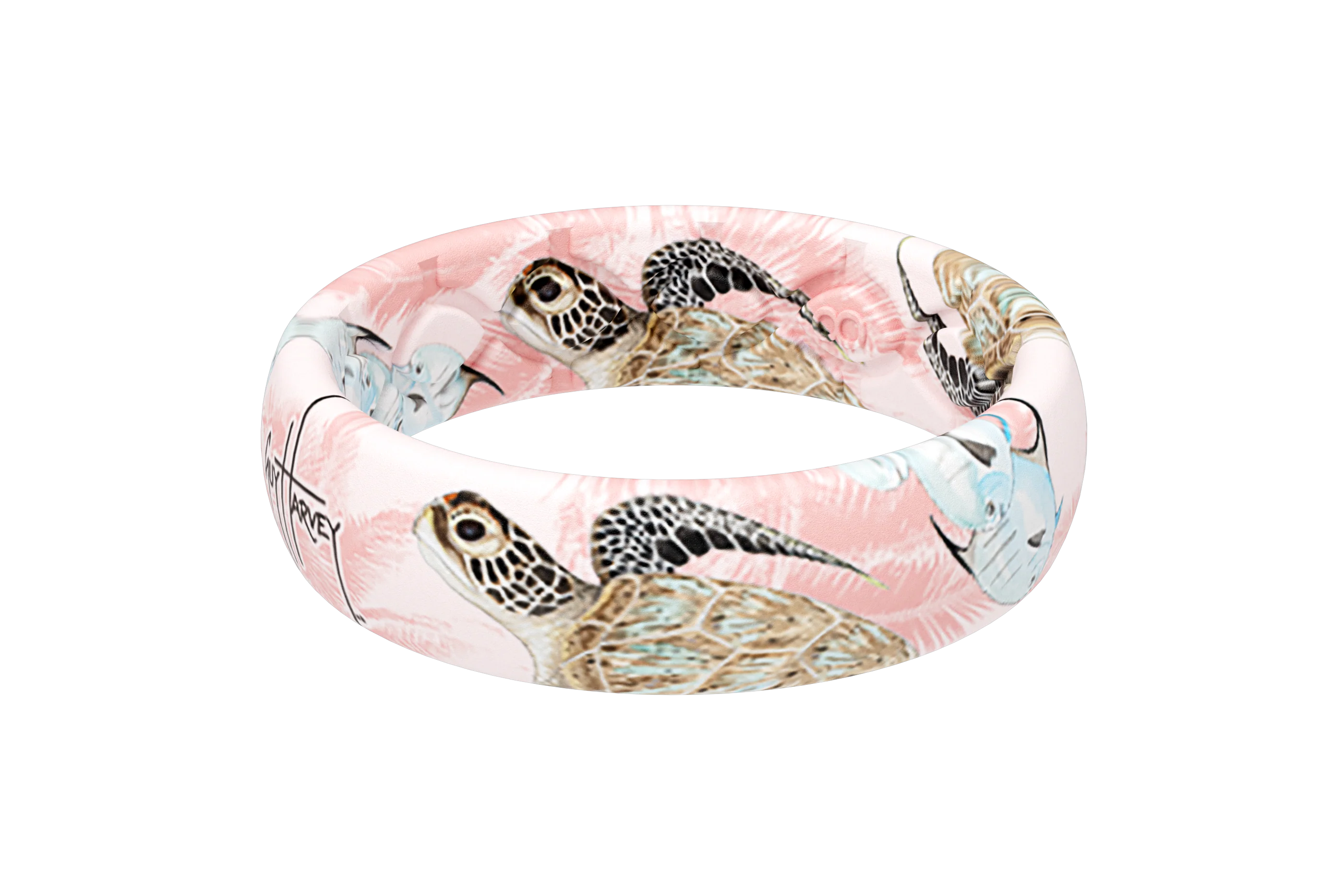 Guy Harvey Pink Sea Turtle Thin Ring - Image 3