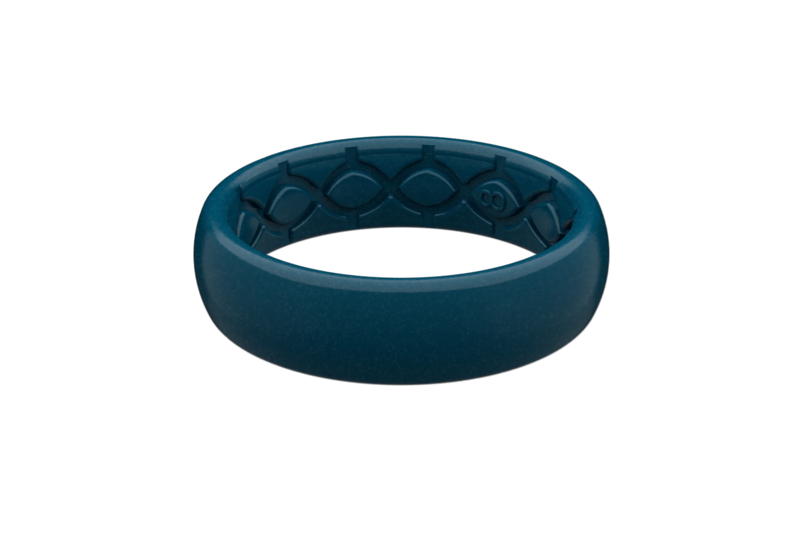 Satin Dark Ocean Thin Ring - Image 3