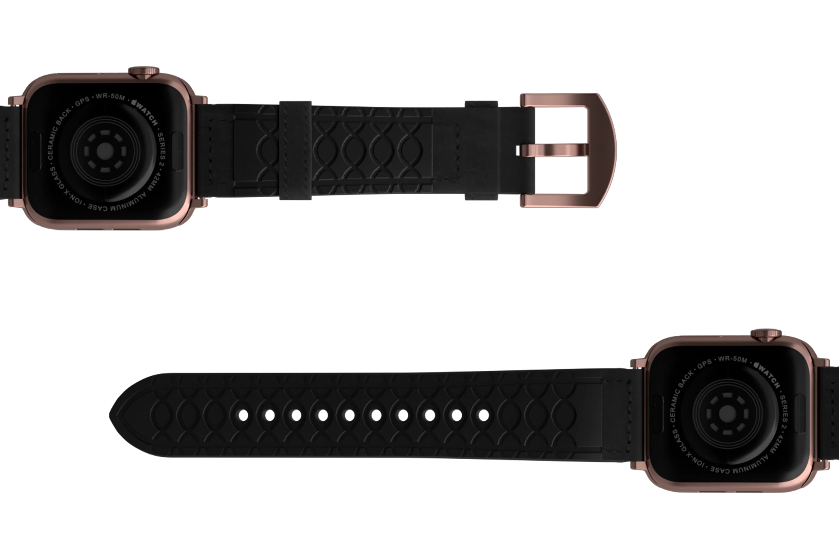 Vulcan Obsidian - Black Apple Leather Watch Band - Image 11