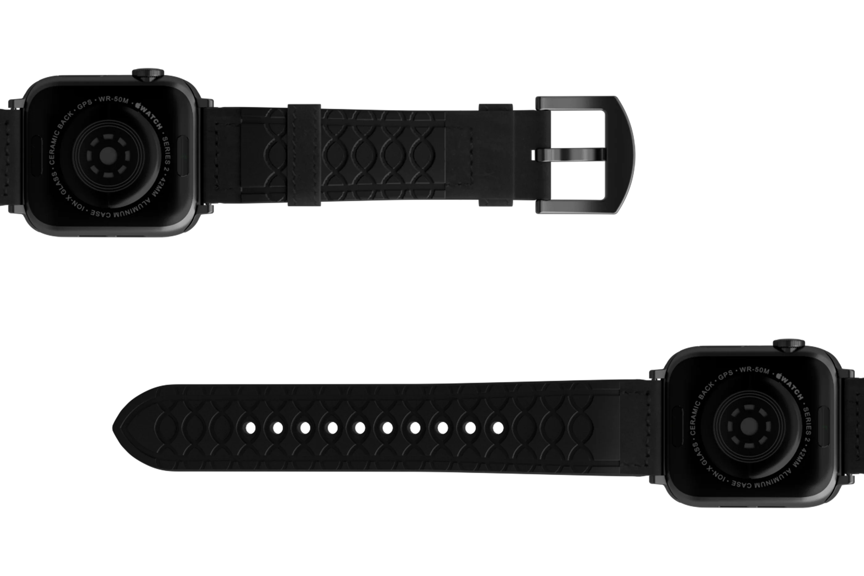 Vulcan Obsidian - Black Apple Leather Watch Band - Image 8